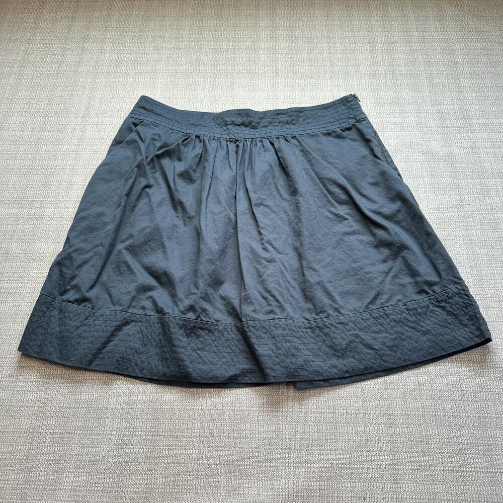 Odille Mini Skirt Womens 16 * Black Lined Minimalist Cotton Concert